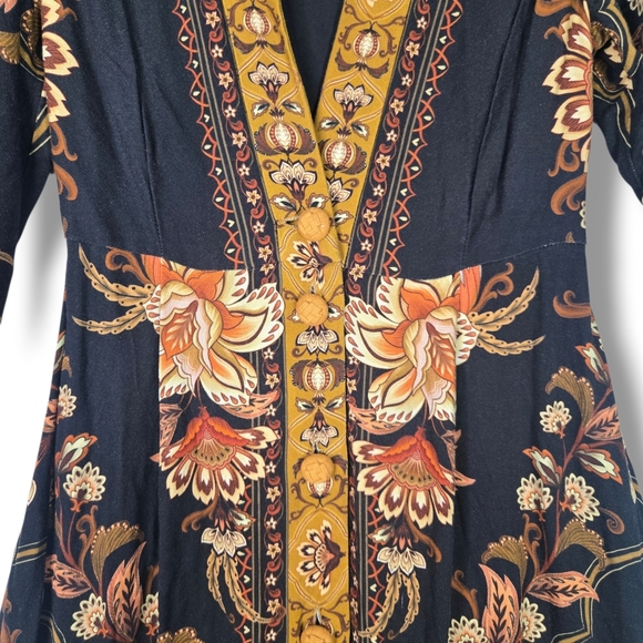 Farm Rio Majestic Garden Maxi Dress Size XXS Puff Sleeve Floral Print - Picture 6 of 16